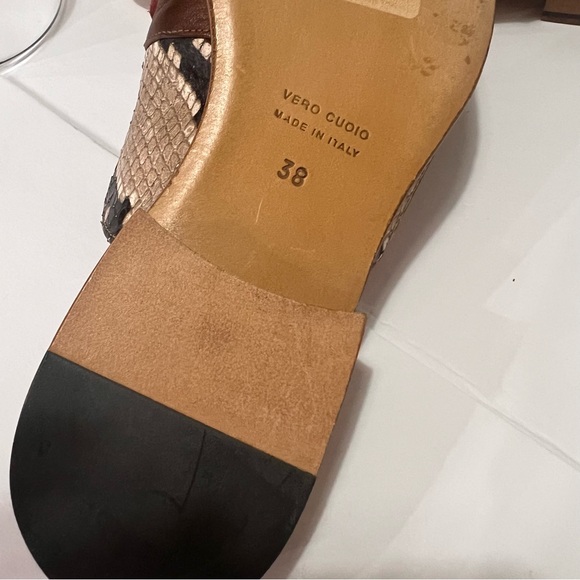 Parc Orion 1821 Genuine Leather Ostrich & Croc Mules 38/7.5 - Picture 10 of 17